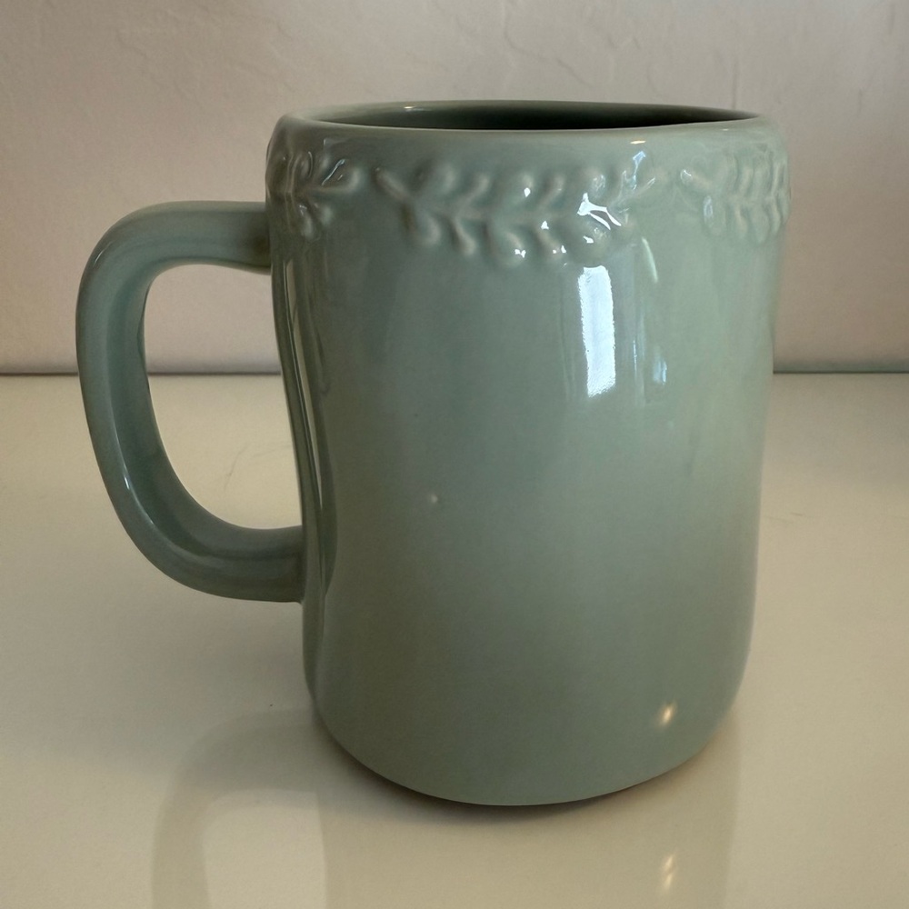 Rae Dunn Ceramic “peace on earth” Mug in sage green - Picture 2 of 4